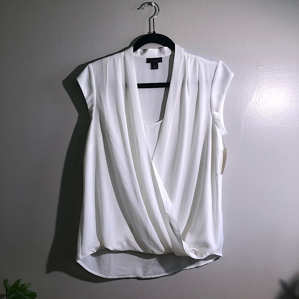 HALOGEN SURPLUS CAP SLEEVE BLOUSE